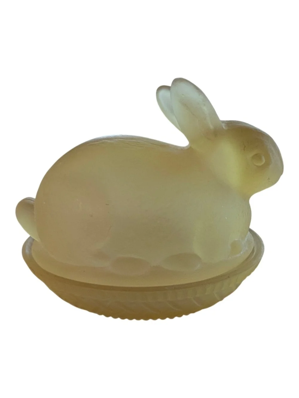 Vintage Frosted Yellow Glass 
